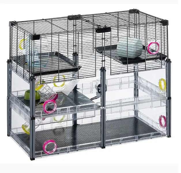 Модульна клітка для хом'яків та мишей Ferplast Multipla Hamster Crystal з аксесуарами чорна 72.5x37.5x62 см 57007617 - фото 7