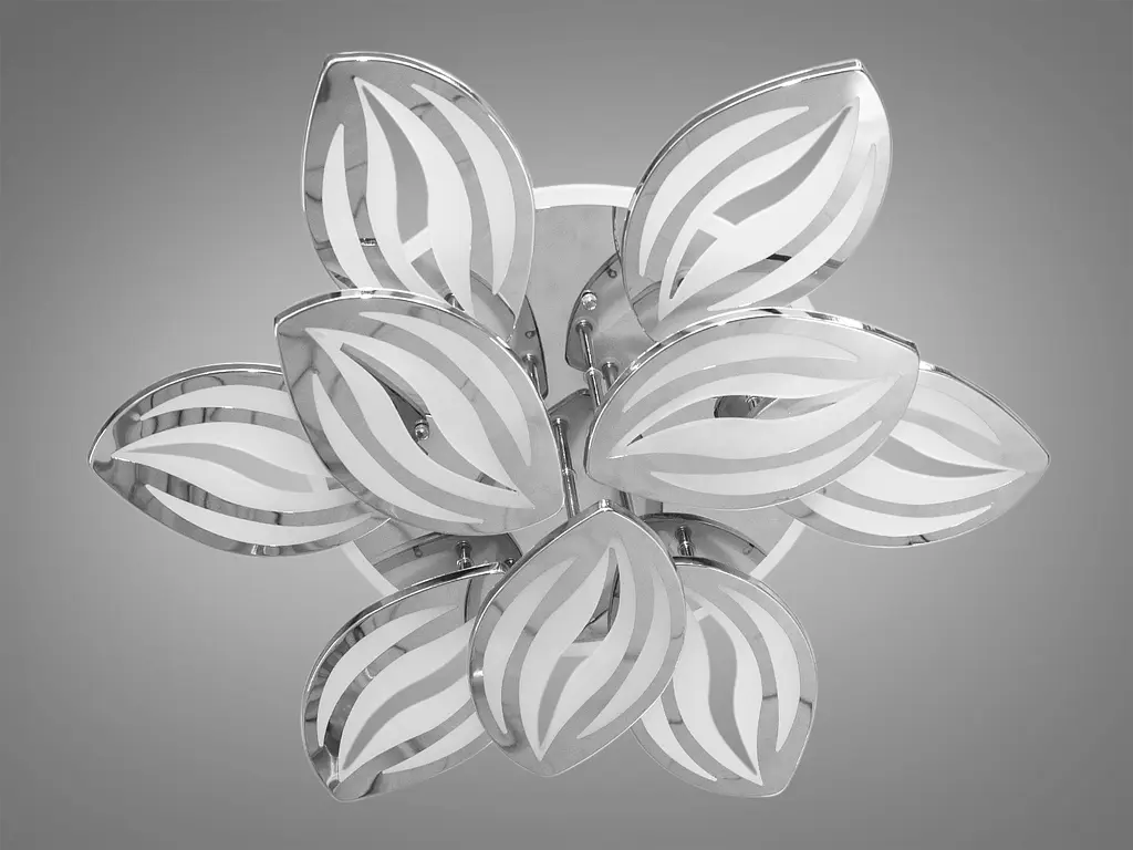 Потолочная люстра с пультом, димером и LED подсветкой, 165W, хром - фото 2