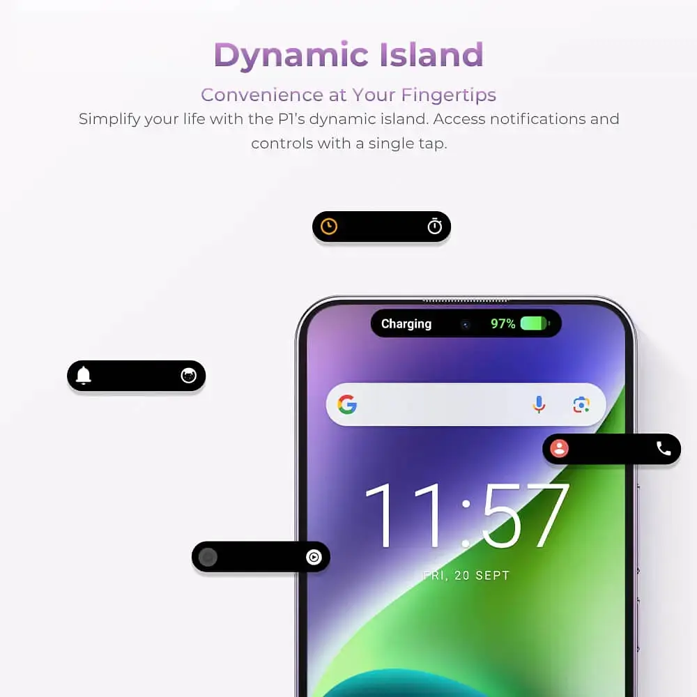 Смартфон Oukitel P1 6.7" HD /8GB/256GB/ G99 /5150mAh/ 50+32Мп / Purple - фото 8