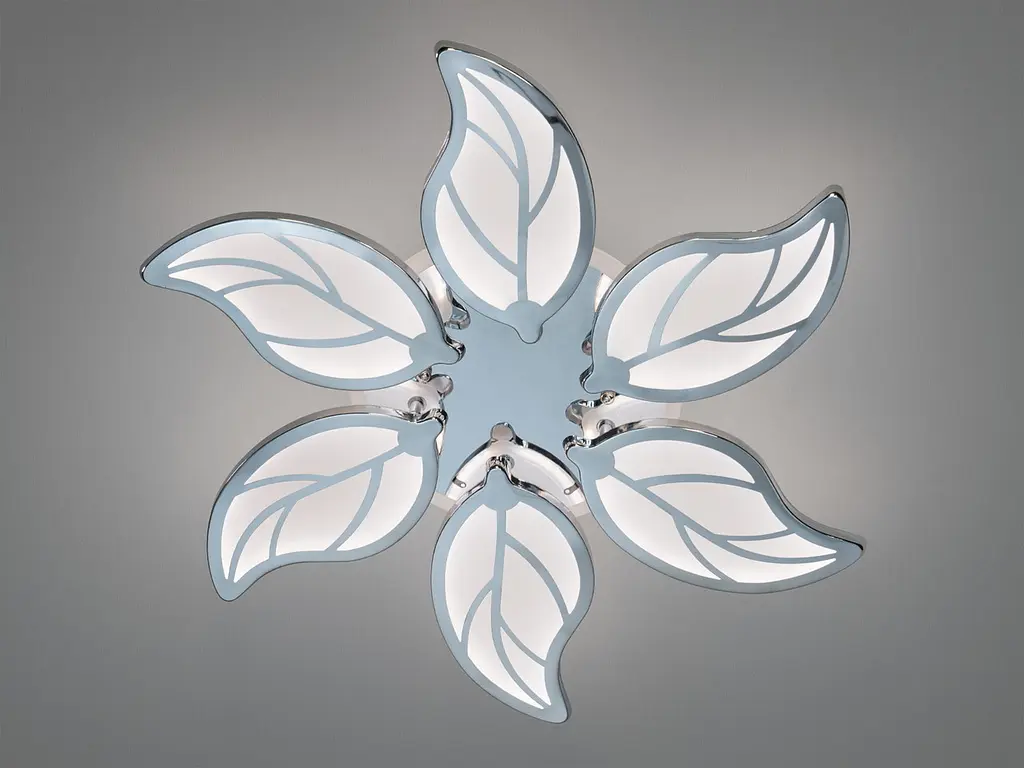 Світлодіодна люстра Diasha 8028/6HR LED 3color dimmer — стельова люстра у формі пелюсток із пультом і димером - фото 4