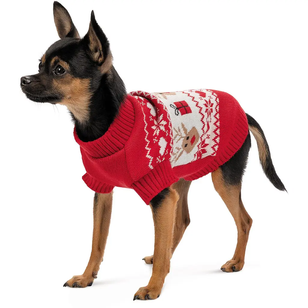Свитер плетеный для собак Pet Fashion Winter ХL красный - фото 3