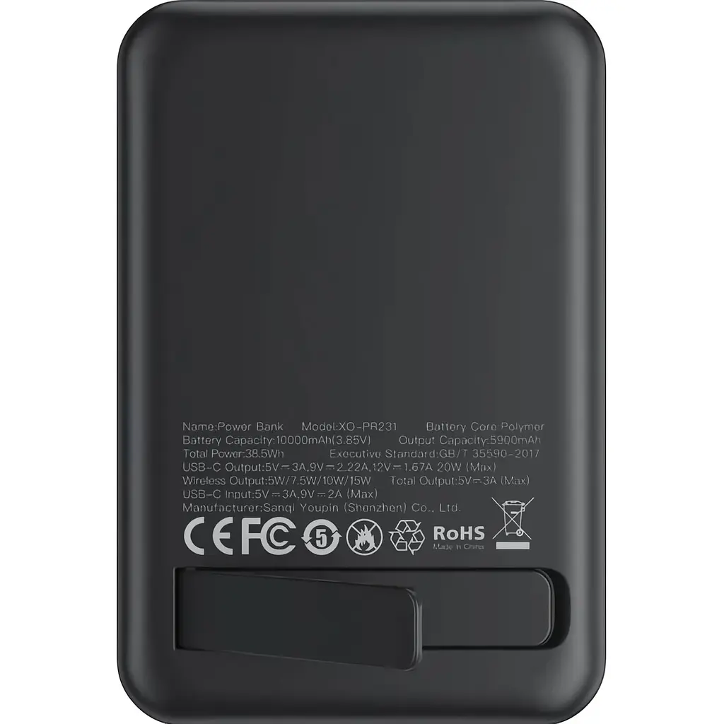 Зовнішній акумулятор XO PR231 10000mAh 20W Black [120543] - фото 3
