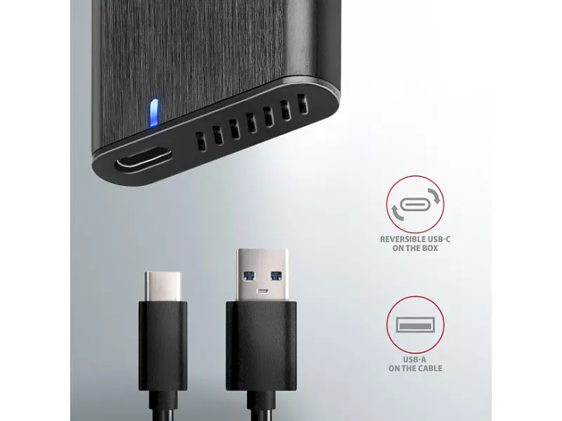 Кишеня для накопичувача AXAGON SuperSpeed+ Raw Box Black (EEM2-SBC) - фото 4