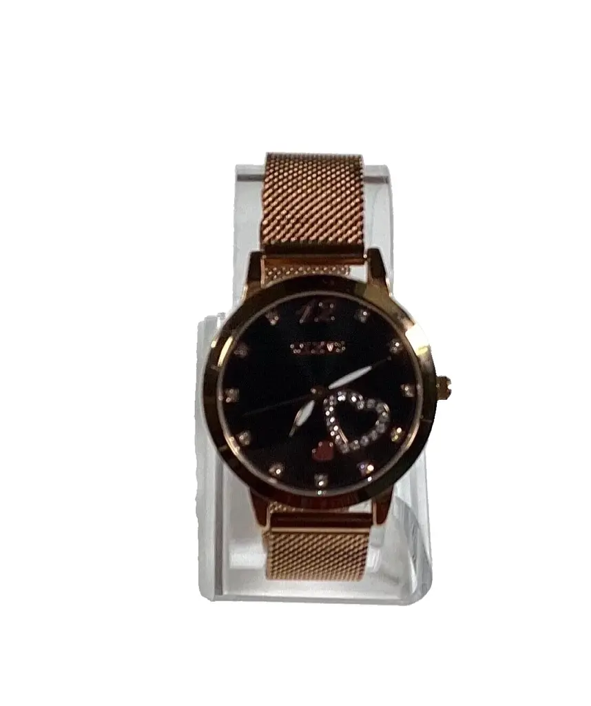 Жіночий годинник OLEVS Rose Gold Hearts 5189L з сіткою з дорогоцінного каміння та нержавіючою сталлю WR з новим акумулятором - фото 3
