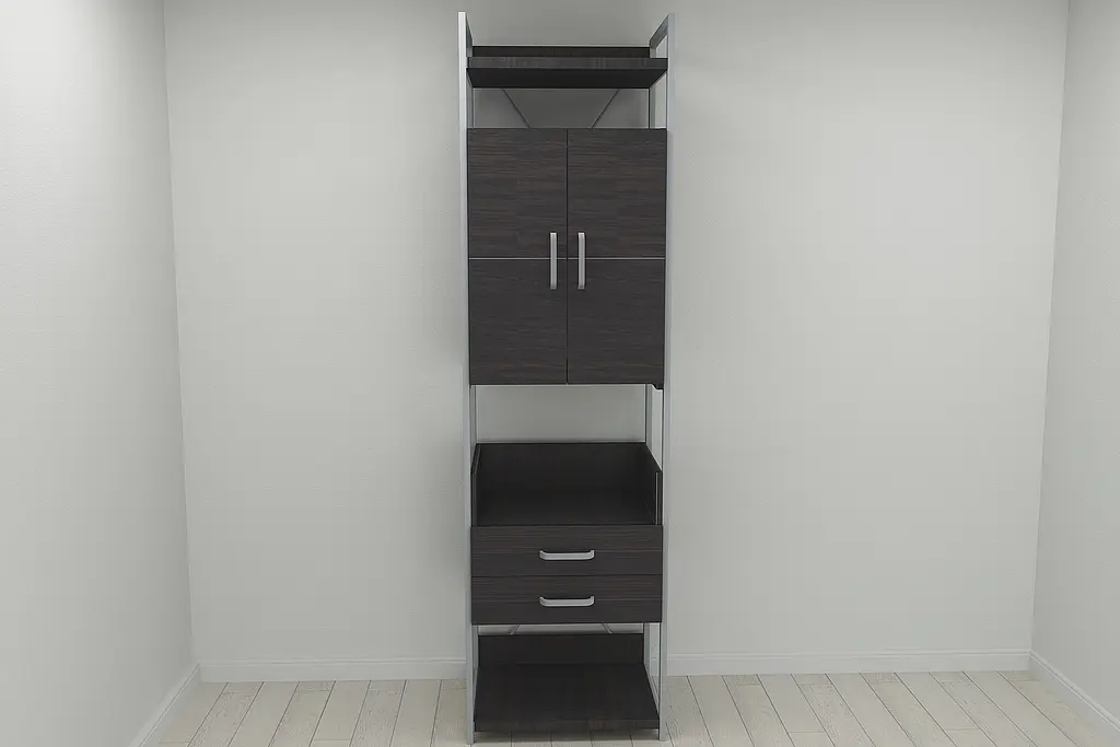 Шафа Гардероб Уні секція 5 серії Конект Ferrum-decor 220x60x50см Сірий метал ДСП Венге Магія 32 мм (FRD-104516) - фото 9
