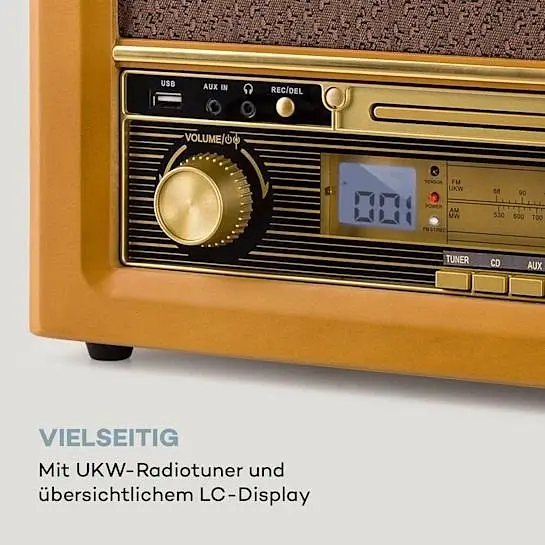 Стереосистема ретро Auna Belle Epoque Retro Stereo (10040054) Коричневый - фото 3