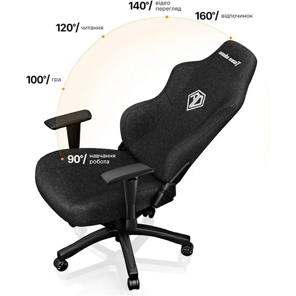 Геймерське крісло Anda Seat Phantom 3 L Black Fabric (AD18Y-06-BF) [108622] - фото 4