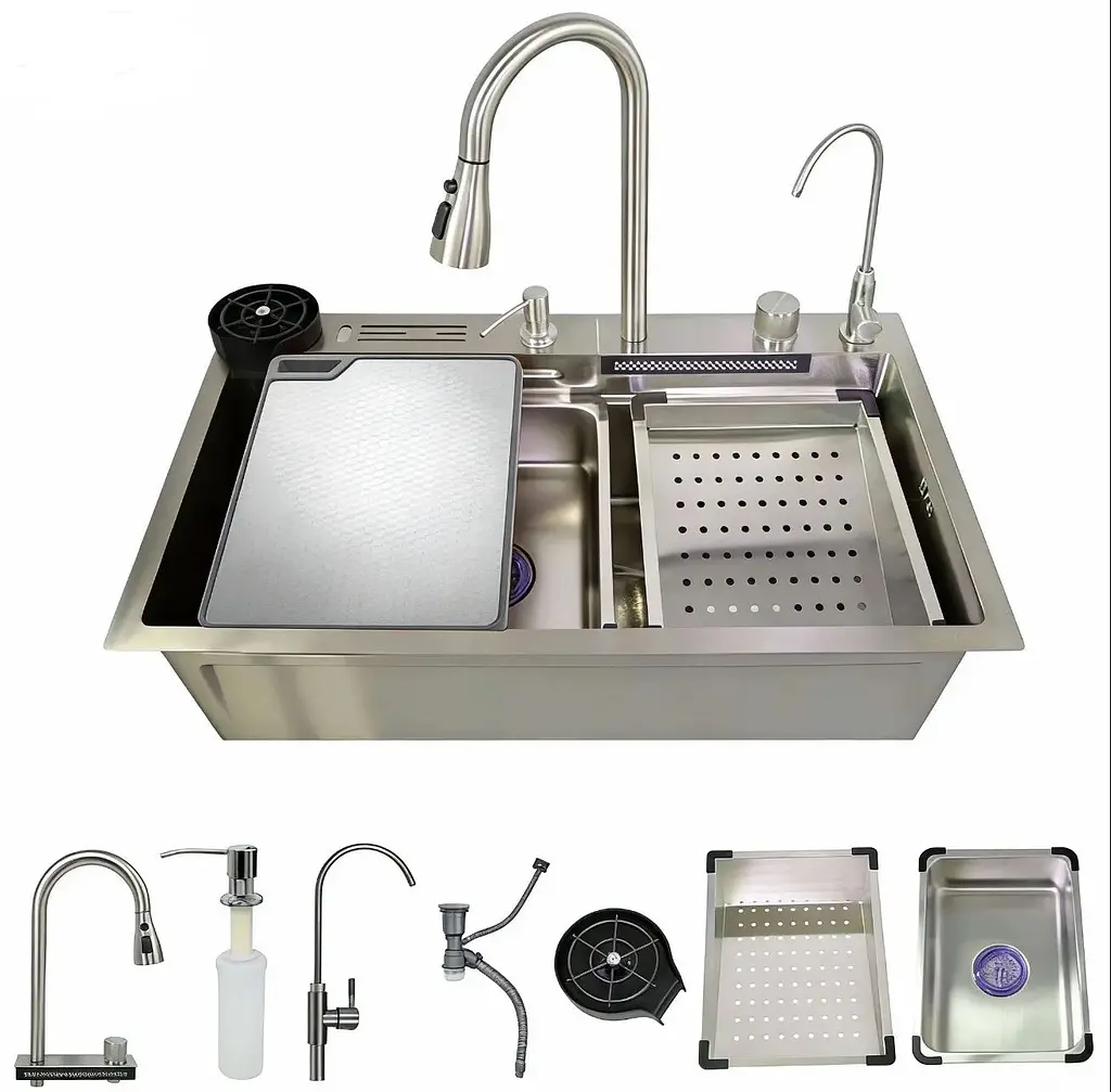 Кухонна мийка з нержавіючої сталі Zerix ZH7546-SET-06 Micro Decor Ss Color з вбудованим змішувачем ZM5590, Нержавіюча сталь - фото 4