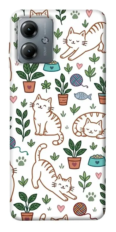 TPU чохол Demsky Cats pattern для Motorola Moto G14