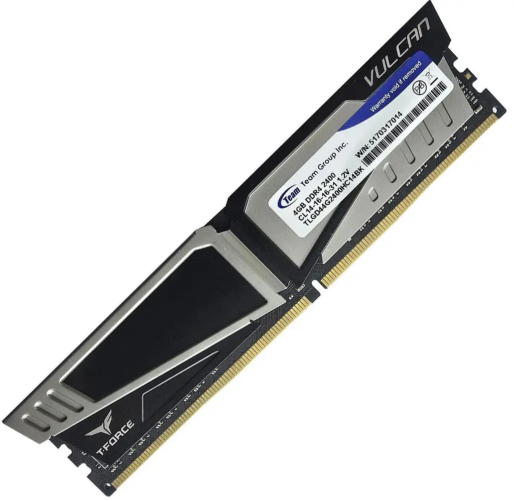 Модуль пам'яті TeamGroup DDR4 4GbT-Force Vulcan Black 2400 MHz (TLGD44G2400HC14BK) Б/в - фото 2