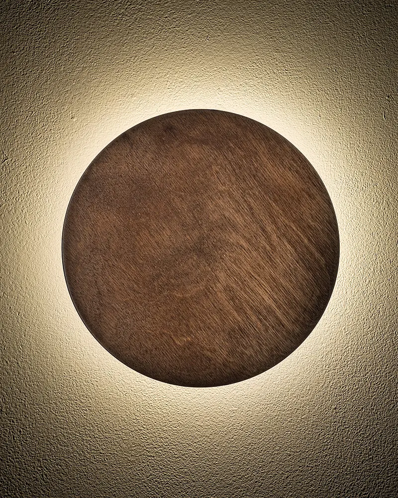 Бра, настенный светильник Nowodvorski 11290 Ring Timber M LED 1x10W 3000K 130Lm IP20 коричневый - фото 2