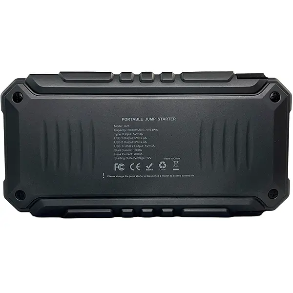 Автомобільний портативний пуско-зарядний пристрій (бустер) Jump Starter Wondertech WTST001 U28, 2000А, павербанк 20000 мАг - фото 4