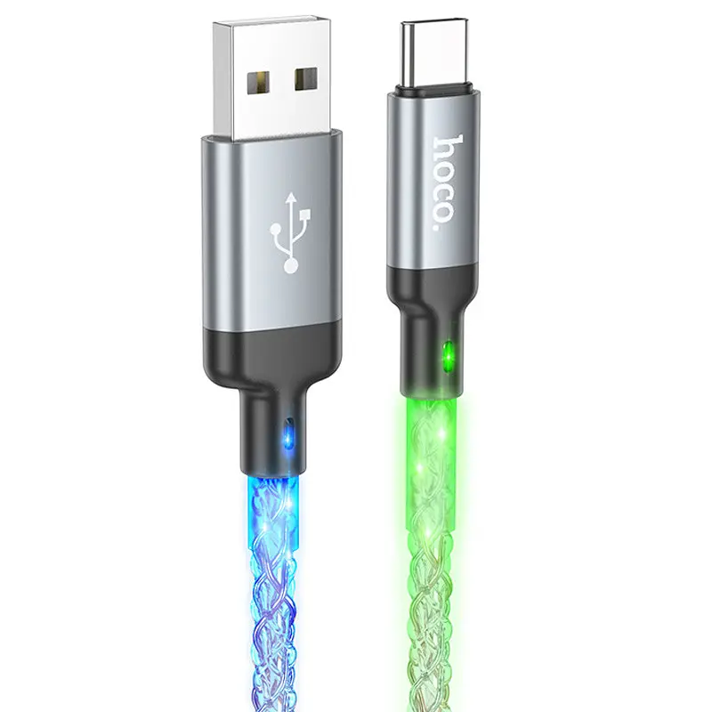 Дата кабель Hoco U 112 Shine 2.4 A USB to Type-C (1 m) Gray