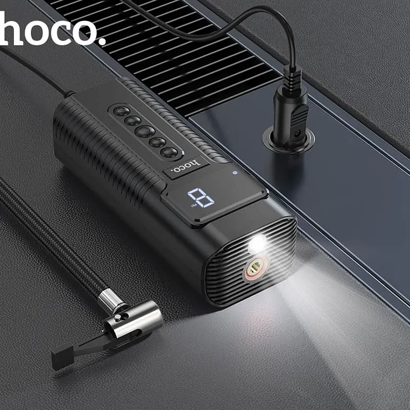 Автомобільний насос Hoco PH55 Roys smart car air pump Black - фото 7