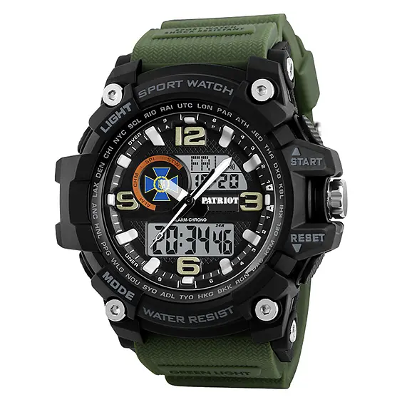 Чоловічий наручний годинник 012AGSBU СБУ Чорні з зеленим + Коробка. Patriot acs0031015 - фото 2
