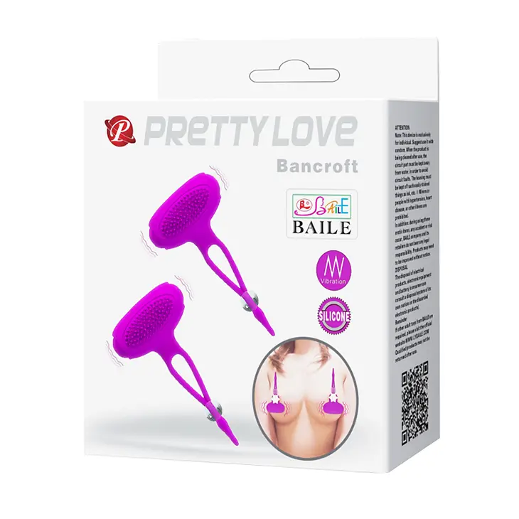 Затискачі для сосків - Pretty Love Bancroft Nipple Vibrator Purple - фото 6