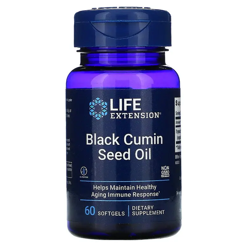 Натуральна добавка Life Extension Black Cumin Seed Oil, 60 капсул