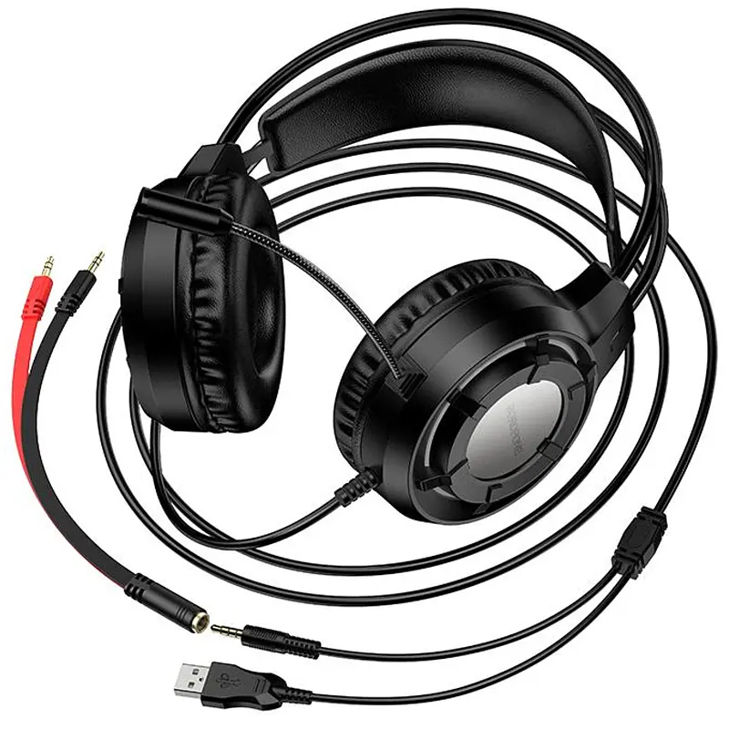 Накладні навушники Borofone BO112 Wave 3.5mm+USB Black - фото 4
