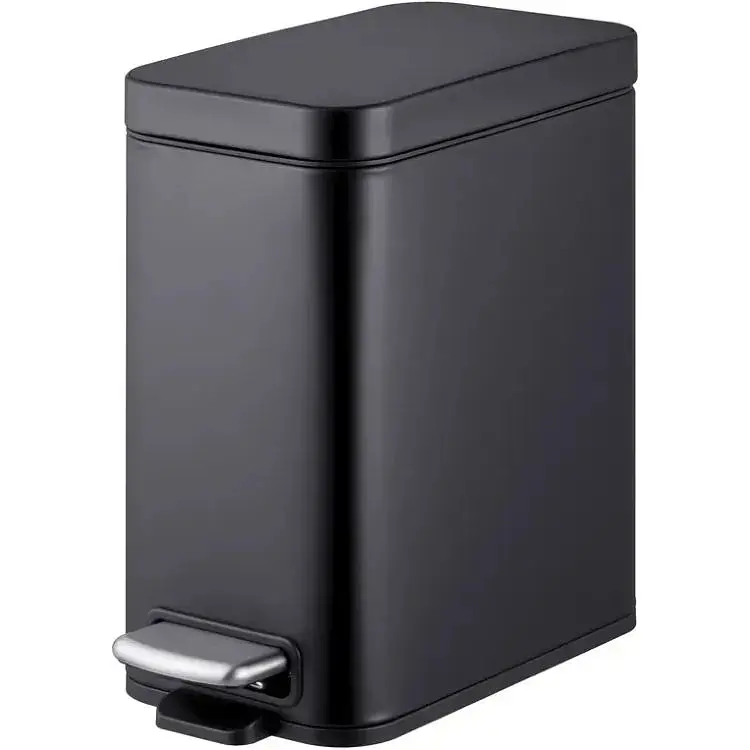 Відро для сміття Mixxus Premium Quadro-TC0105 5 л з плавним закриттям прямокутне Black MI7061, Чорний матовий