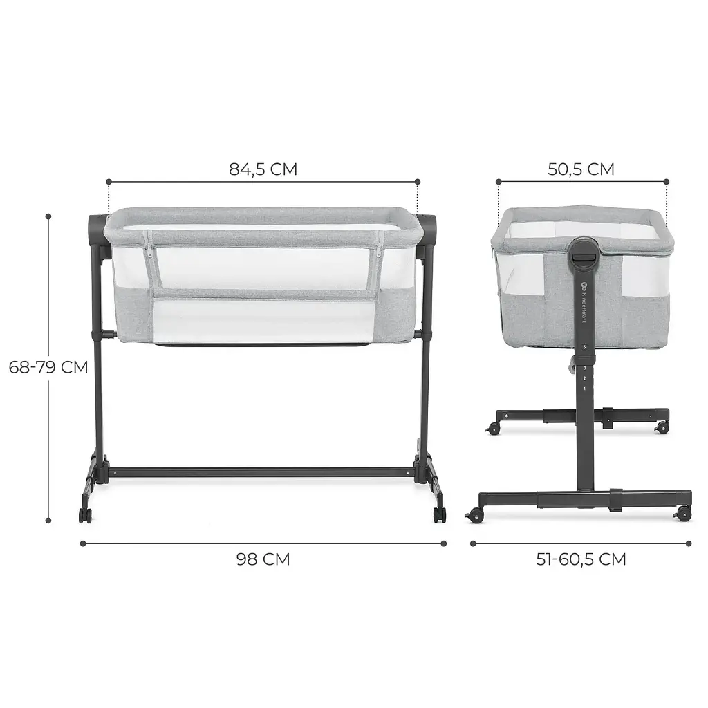 Приставная кроватка-люлька Kinderkraft Neste Up 2 Light Grey (KLNEUP02LGR0000) - фото 7