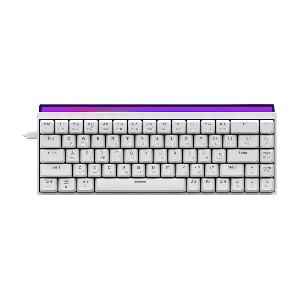 Клавіатура Ajazz NK68 Red Switch USB UA White (NK68-R-W) - фото 3