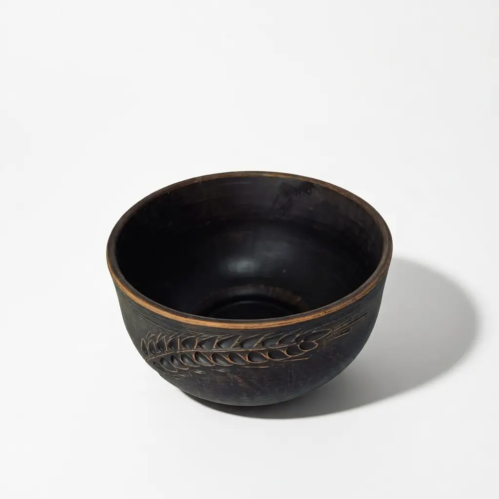 Салатник з червоної глини 700мл Колосок молочена кераміка Український глиняний посуд - фото 6