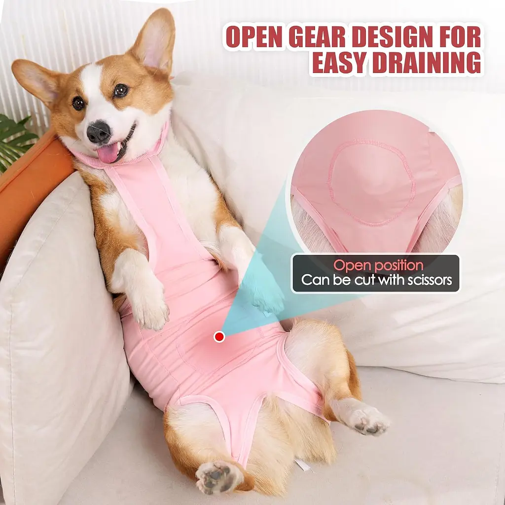 Дихаюча попона для собак Derby Breathable Pet Recovery Suit, Pink, L - фото 4