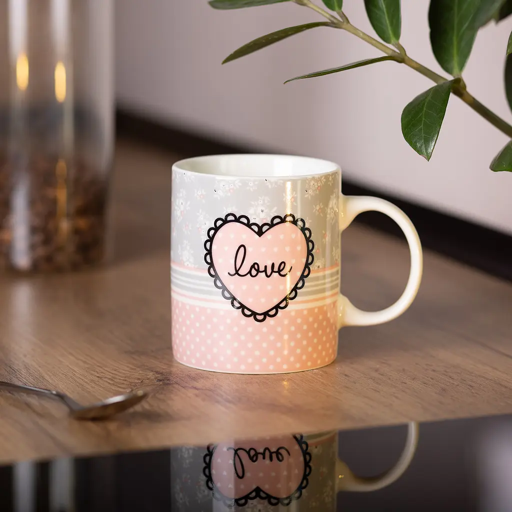 Чашка порцелянова Love 400 мл, рожевий Liling Rongxiang Ceramic RX-N240143PK - фото 9