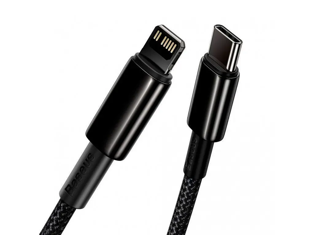 Кабель Baseus Tungsten Gold USB-C to Lightning 2m Black (CATLWJ-A01) [82115] - фото 4
