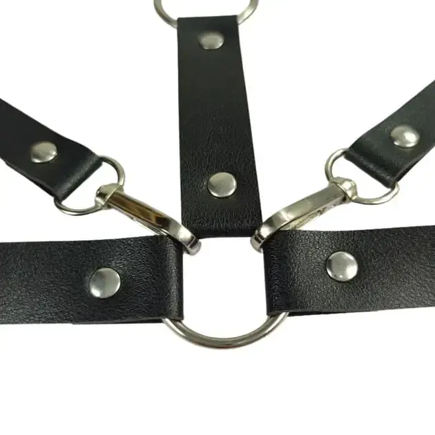Портупея від шиї до запʼястя I’MCUM Neck to Wrist Bondage з наручниками за спиною Чорний (7970379617689) - фото 2