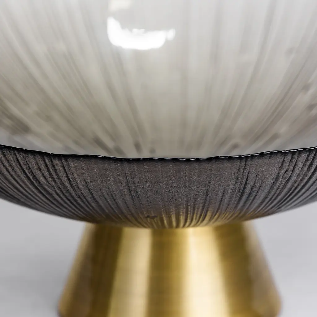 Фруктовниця скляна "Gold & Grey" 34 см на золотій ніжці Yiwu HP-34-119 - фото 6