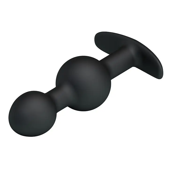 Анальна пробка зі зміщеннями центрів ваги Pretty Love silicone Anal balls Black, 10,4х2.2-2.6 см, чорний - фото 6