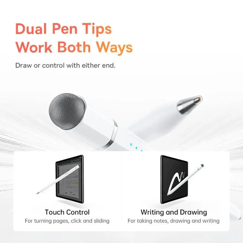 Стилус Baseus Wise Writing HN1 Universal Version Wired Charging 2-in-1 Stylus For HUAWEI/XIAOMI Moon White (With Type-C Cable*1 and Tip*1 and Palm Re - фото 6
