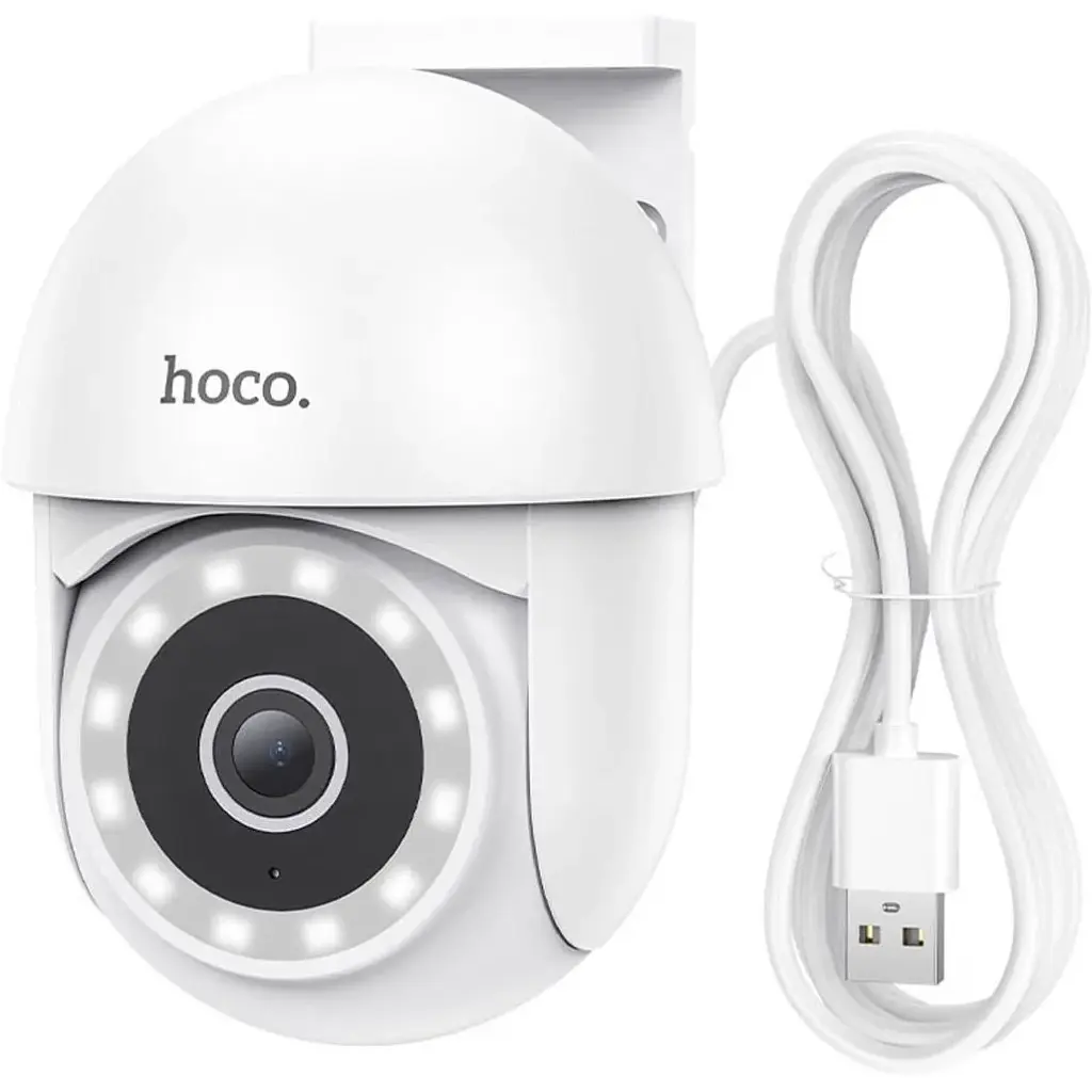 IP-камера для відеоспостереження Hoco D2 Outdoor PTZ HD White (611688) [143164] - фото 2