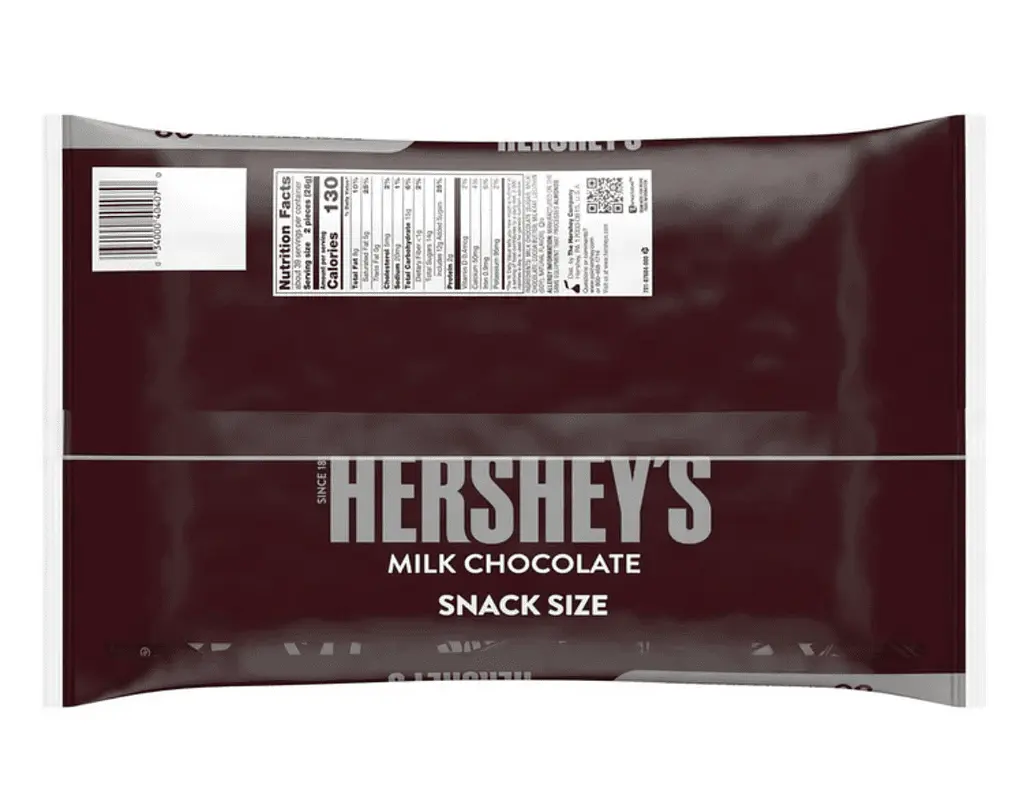 Шоколадні цукерки Hershey's Milk Chocolate Snack Size Bars 293г - фото 2