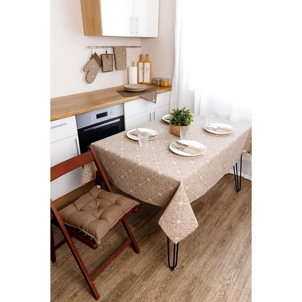 Скатерть Прованс Корица 133х220 см коричневая (41147) - фото 3