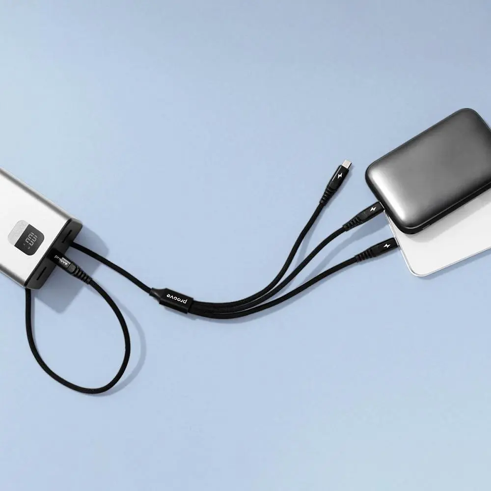 Кабель Proove Hydra 3 in1 Type-C + Micro USB + Lightning (1m) black (CCHY15012101) - фото 3