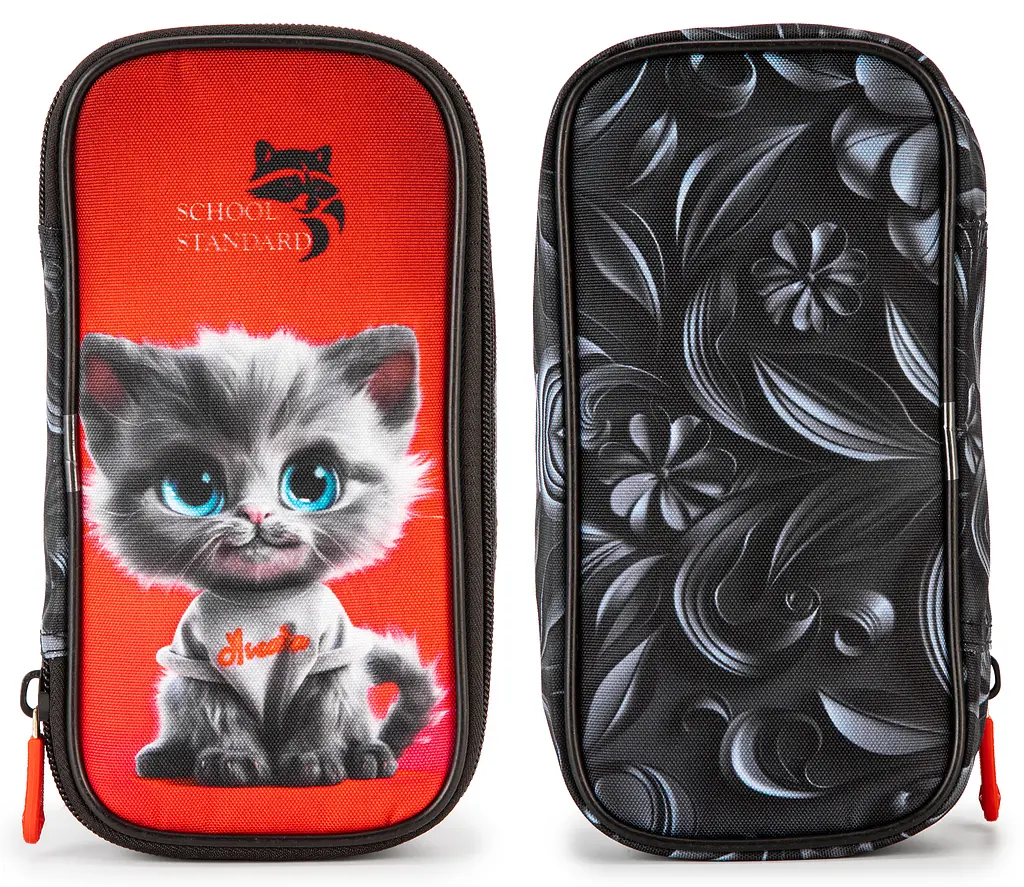 Ортопедичний рюкзак 3 в 1 з пеналом та мішком для дівчинки School Standard 375 гр 17 літрів Червоний - фото 3