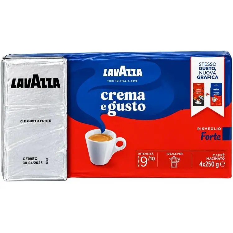 Кава мелена Lavazza Crema e Gusto Forte, silver (спайка 4x250 г)