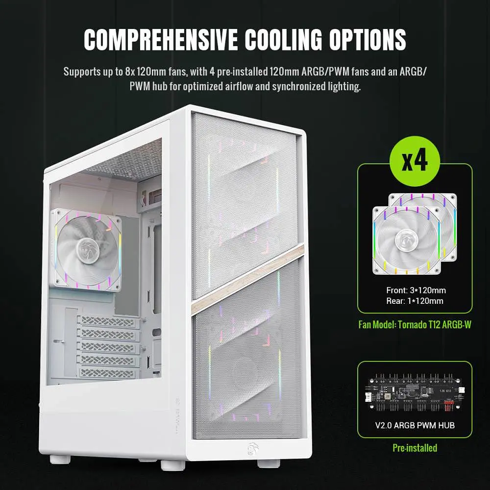 Корпус GameMax Aeris 330 MW White [177624] - фото 7