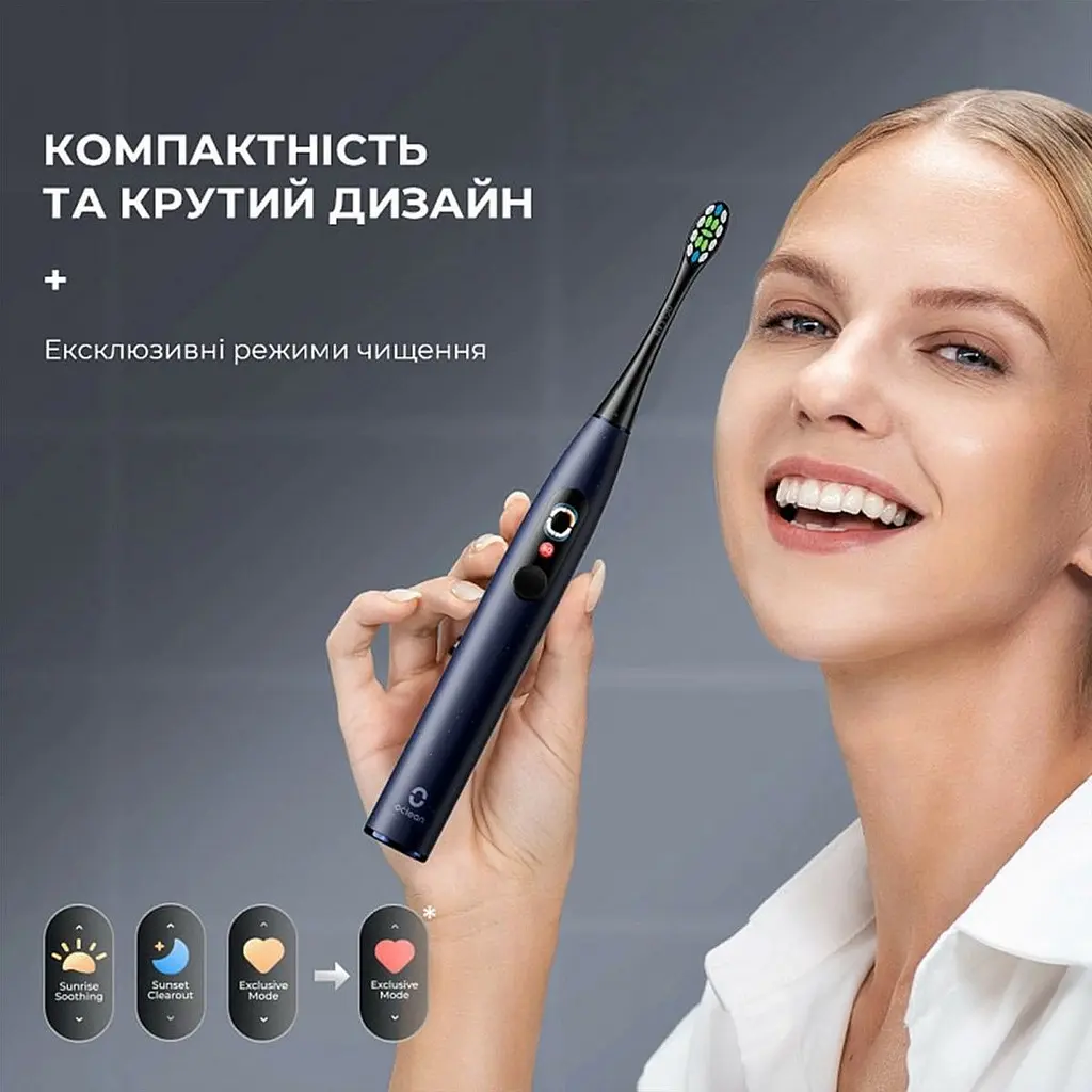 Електрична зубна щітка Oclean X Plus Pro Digital Blue [153135] - фото 3