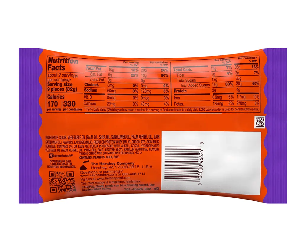 Шоколадні цукерки Reese's Unwrapped Mini Pumpkins 62г - фото 6
