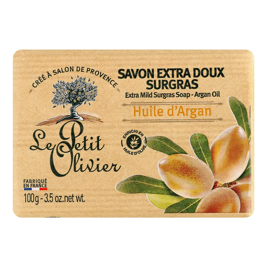 Мило екстраніжне Le Petit Olivier 100% vegetal oils soap з екстрактом арганової олії 100 г (3549620005332) - фото 3