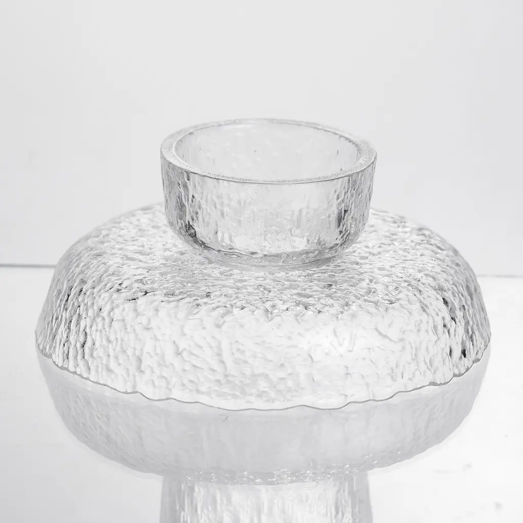 Фруктовниця на ніжці Ice Textured 15 см з крижаною текстурою скла Yiwu HP-34-88 - фото 5