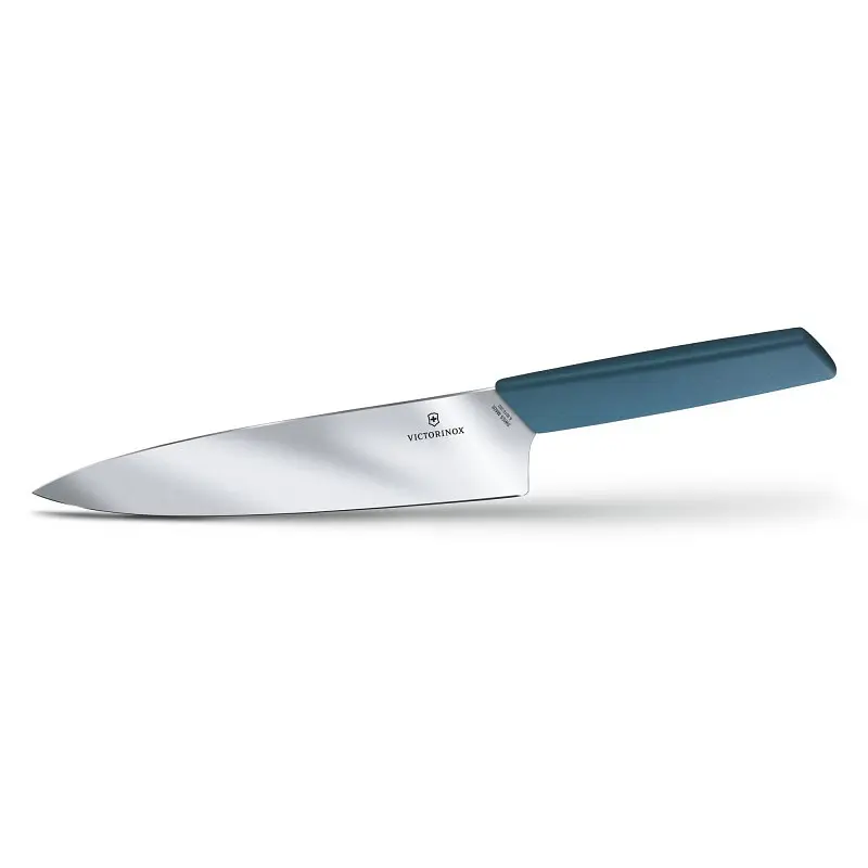 Кухонний ніж Victorinox Swiss Modern Carving лезо 20см широк. з син. ручкою (блістер) - фото 3