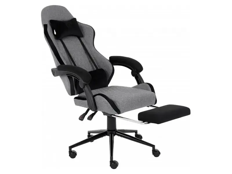 Комп'ютерне крісло для геймера GT Racer X-2324 Fabric Gray/Black Suede - фото 6