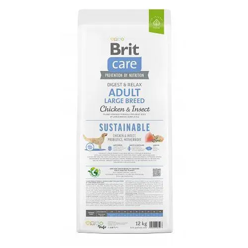 Сухий корм Brit Care Dog Sustainable Adult Large Breed для собак великих порід, з куркою та комахами, 12 кг - фото 5