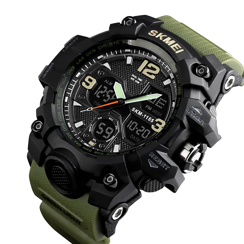 Наручний годинник чоловічий Skmei 1155 Army Green, 1155BAG (12279) - фото 3
