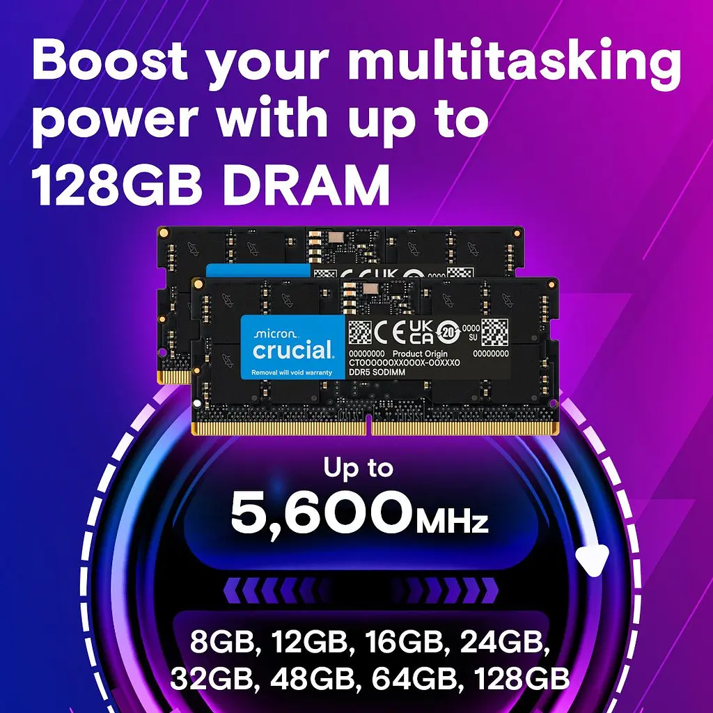 Модуль пам'яті DDR5 Crucial 2x64GB 5600MHz Black (CT2K64G56C46S5) [173658] - фото 3