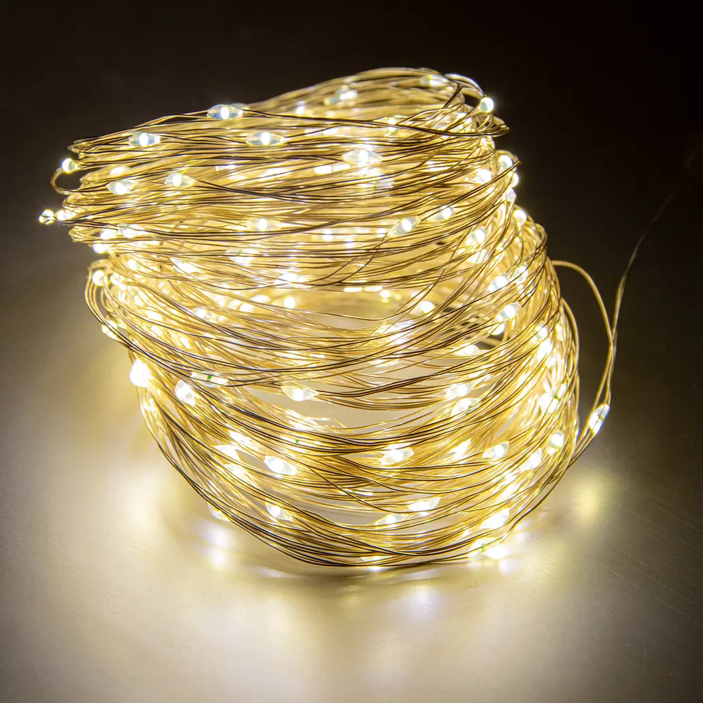 Лед гирлянда роса 200 LED copper, светодиодная нить - новогодняя гирлянда на елку 20 м Теплый Белый (ST) - фото 2